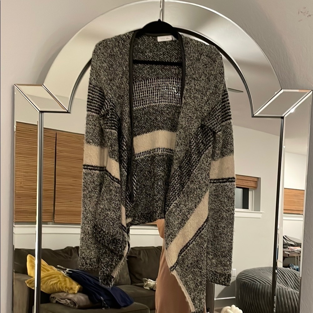 RD Style Gray and Cream Cardigan Sweaters